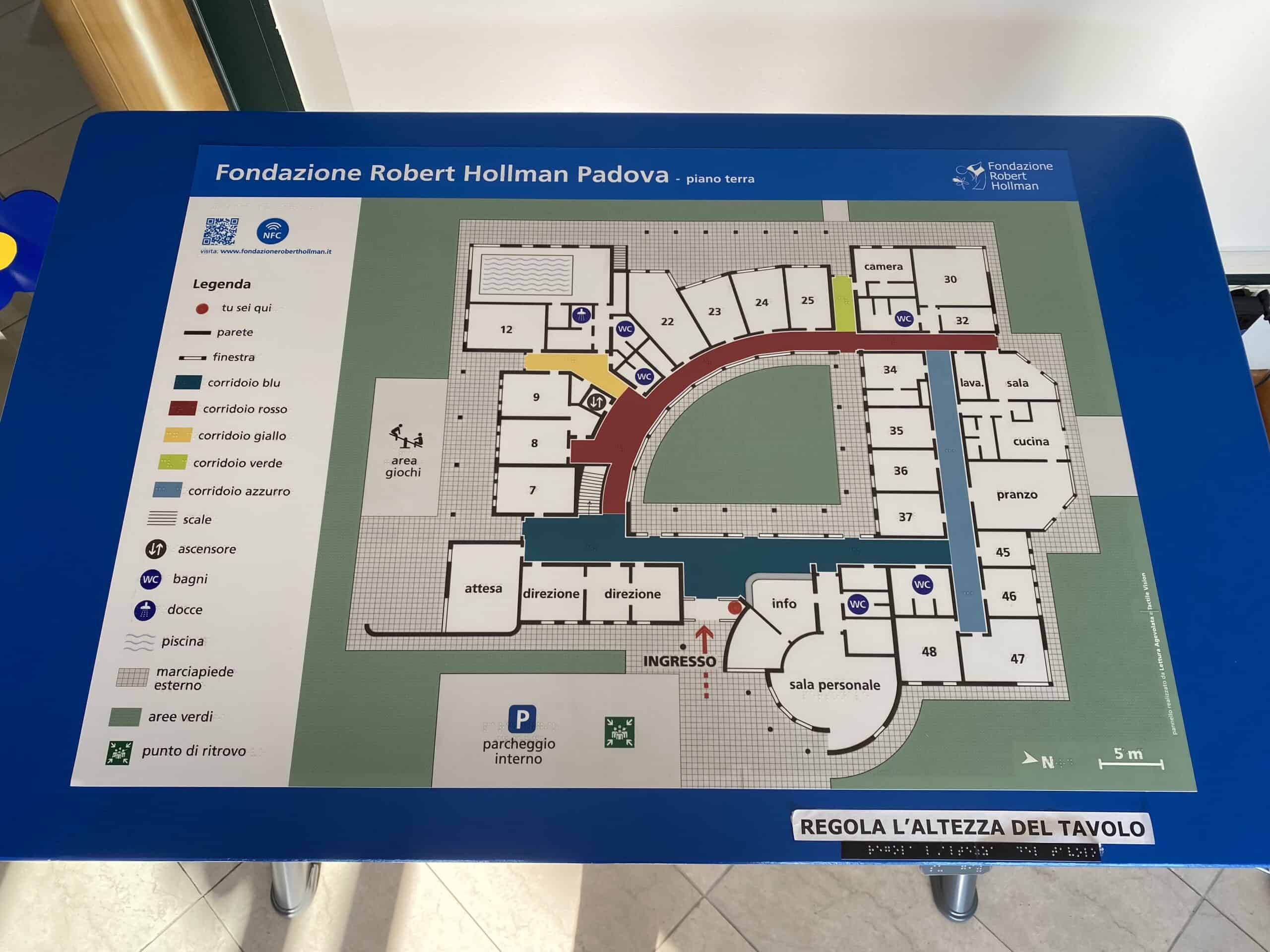 mappa tattile all'ingresso del Centro di Padova